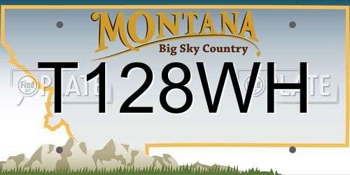 T128WH Montana License Plate