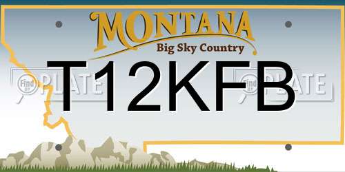 T12KFB Montana License Plate