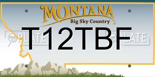 T12TBF Montana License Plate