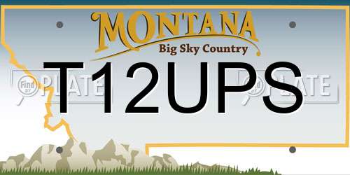 T12UPS Montana License Plate