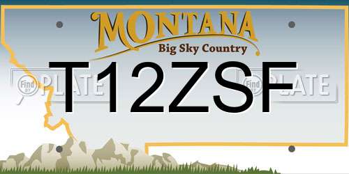 T12ZSF Montana License Plate