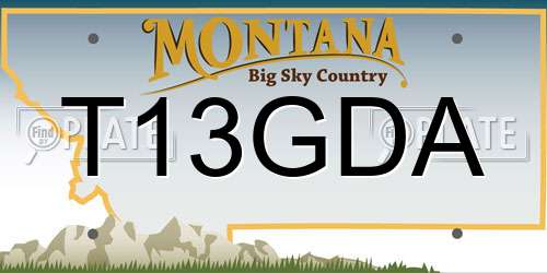 T13GDA Montana License Plate