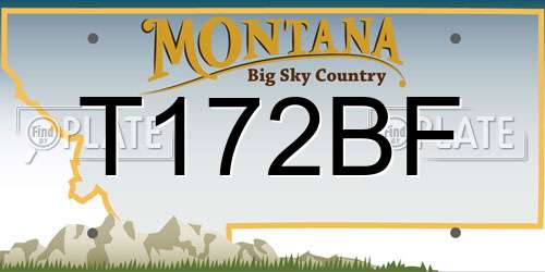T172BF Montana License Plate