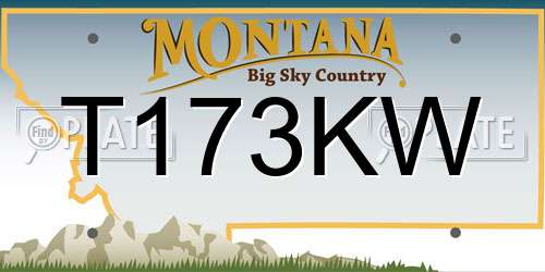 T173KW Montana License Plate