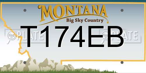 T174EB Montana License Plate