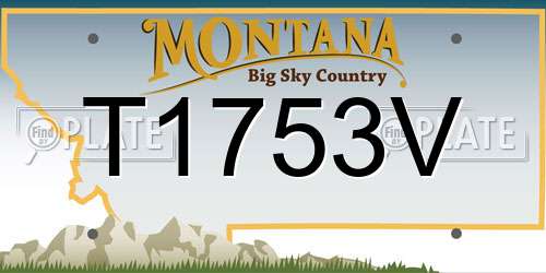 T1753V Montana License Plate