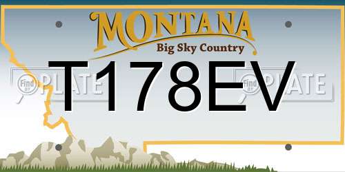 T178EV Montana License Plate