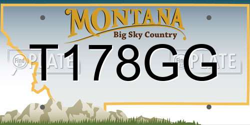 T178GG Montana License Plate