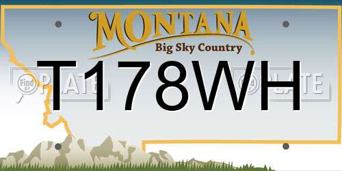 T178WH Montana License Plate