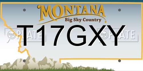 T17GXY Montana License Plate