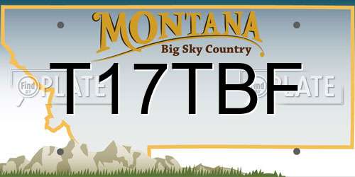 T17TBF Montana License Plate