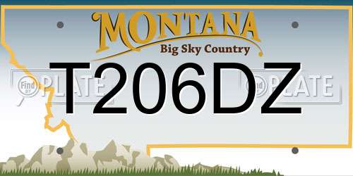 T206DZ Montana License Plate