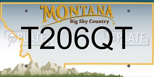 T206QT Montana License Plate