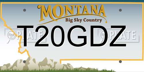 T20GDZ Montana License Plate