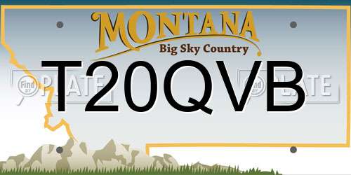 T20QVB Montana License Plate
