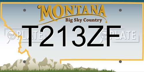 T213ZF Montana License Plate