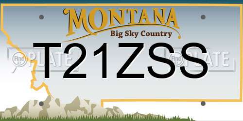 T21ZSS Montana License Plate