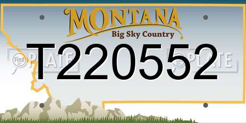 T220552 Montana License Plate