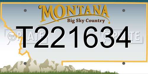 T221634 Montana License Plate