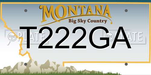 T222GA Montana License Plate