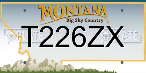 T226ZX Montana License Plate
