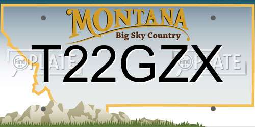 T22GZX Montana License Plate