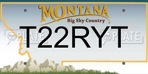 T22RYT Montana License Plate