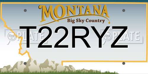 T22RYZ Montana License Plate