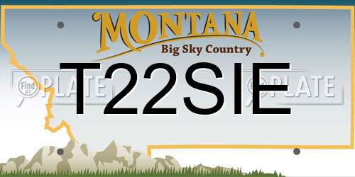 T22SIE Montana License Plate