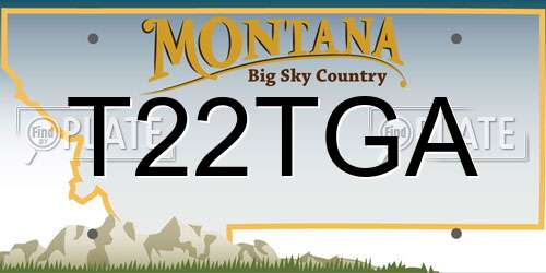 T22TGA Montana License Plate