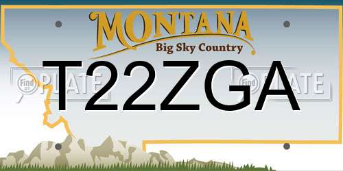 T22ZGA Montana License Plate
