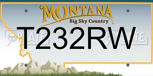 T232RW Montana License Plate