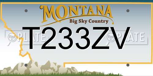 T233ZV Montana License Plate