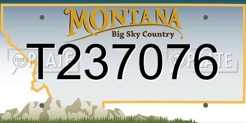 T237076 Montana License Plate
