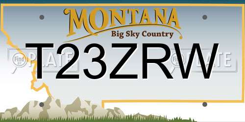T23ZRW Montana License Plate