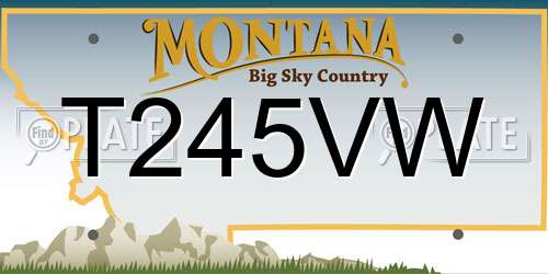 T245VW Montana License Plate