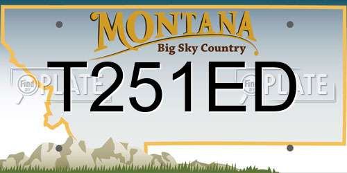 T251ED Montana License Plate