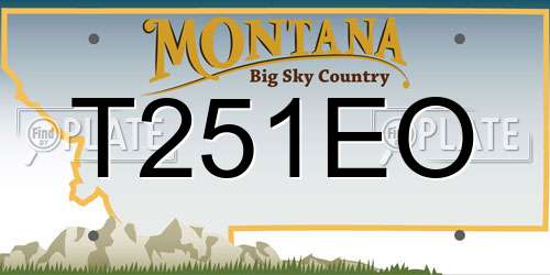 T251EO Montana License Plate