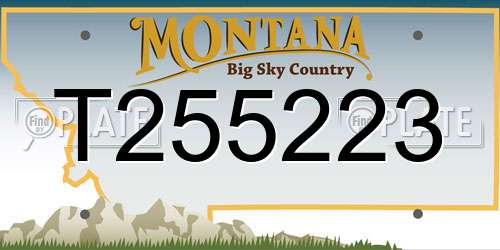 T255223 Montana License Plate