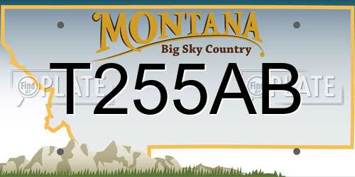 T255AB Montana License Plate