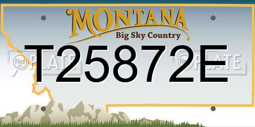 T25872E Montana License Plate