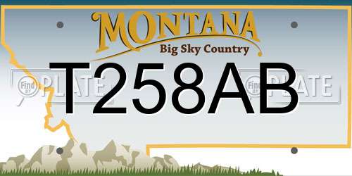 T258AB Montana License Plate
