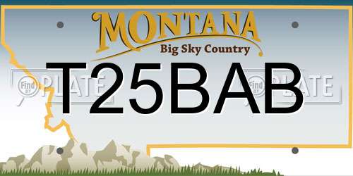T25BAB Montana License Plate