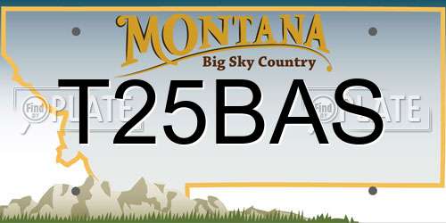 T25BAS Montana License Plate
