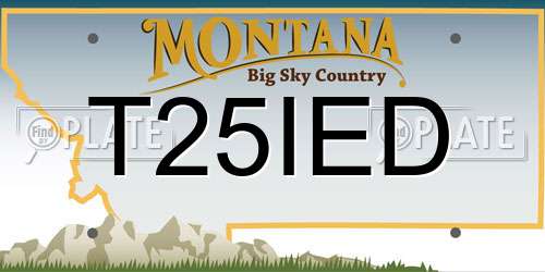 T25IED Montana License Plate