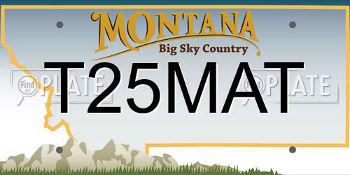 T25MAT Montana License Plate