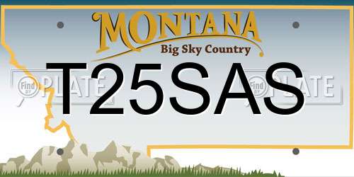 T25SAS Montana License Plate
