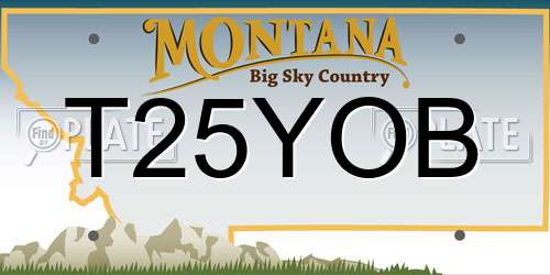 T25YOB Montana License Plate