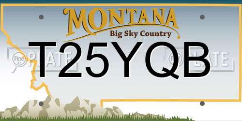 T25YQB Montana License Plate