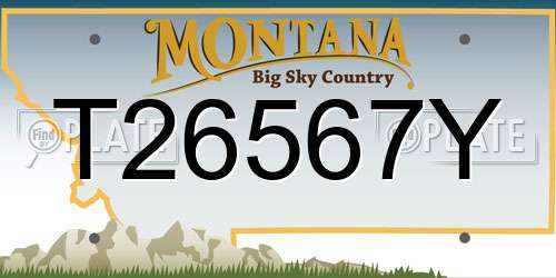 T26567Y Montana License Plate